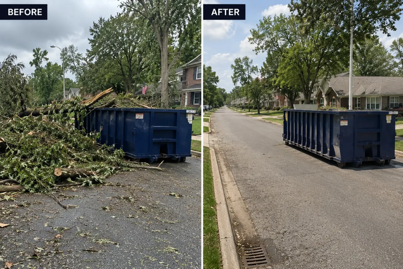 After dumpster rental cleanup - clean yard in Owensboro