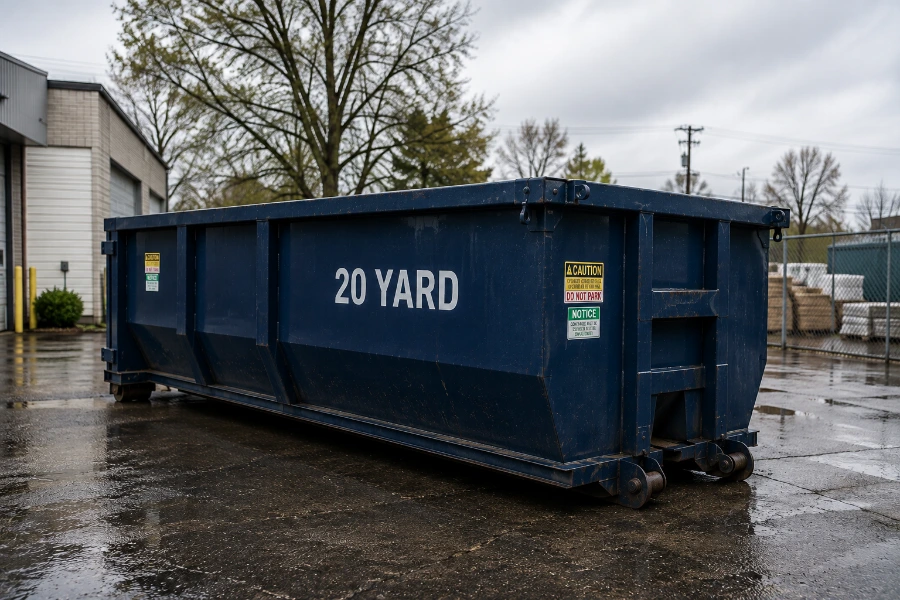 20 yard roll-off dumpster sized for a kitchen remodel or roofing job in Owensboro, KY